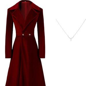 Womens Victorian Jacket Windbreaker Elegant Velvet Long Sleeve Buttoned Coat